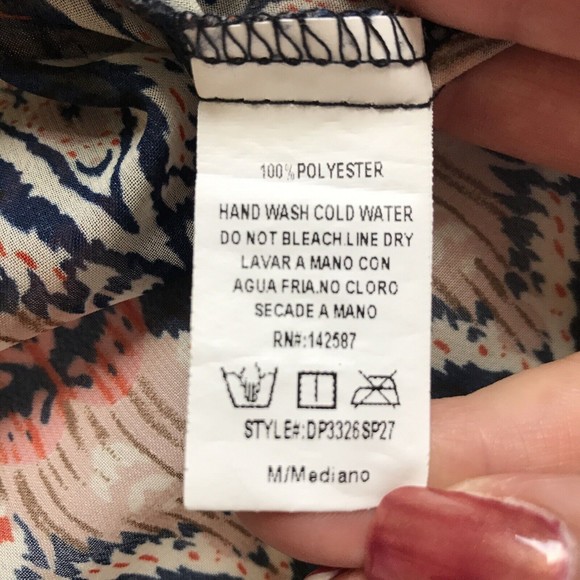 Allison Joy Women’s Lightweight Summer Blouse Size Medium Bohemian Style Top - Picture 6 of 6